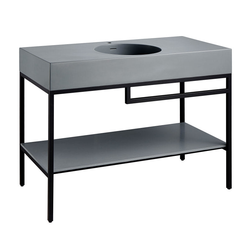 CS-FGC002-MB - Siena 48 in. Console Sink in Matte Black with Matte Grey Counter Top