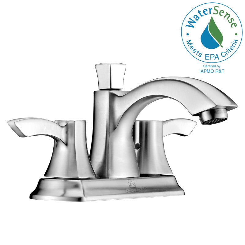 Vista Series 4 in. Centerset 2-Handle Mid-Arc Bathroom Faucet in Brushed Nickel