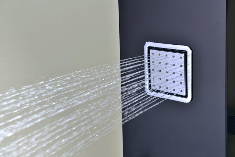 Ronin 52 in. 2-Jetted Full Body Shower Panel with Heavy Rain Shower and Spray Wand in Black