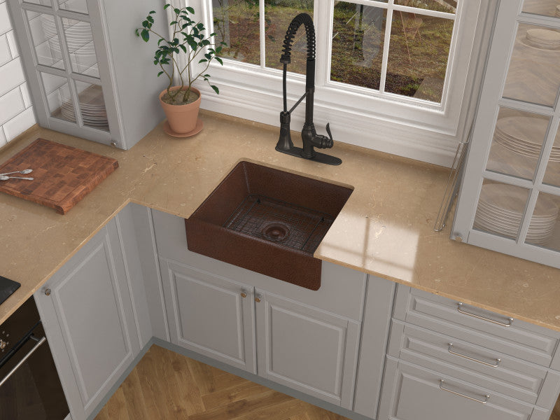 Attica 19 in. Handmade Vessel Sink in Hammered Antique Copper