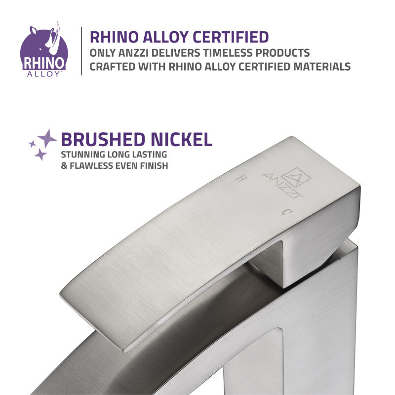 Tutti Single Hole Single-Handle Bathroom Faucet in Brushed Nickel