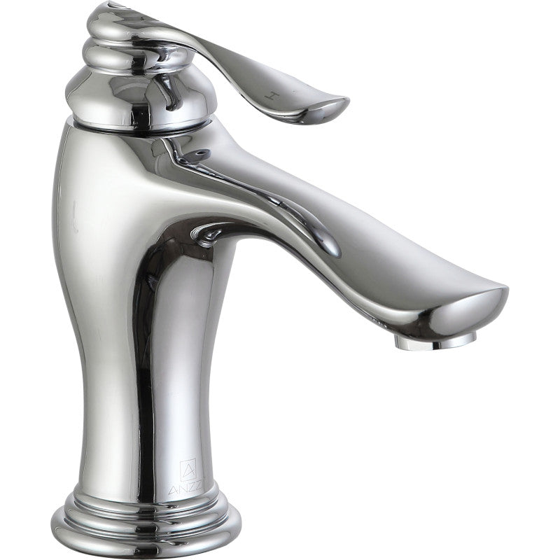 Anfore Single Hole Single Handle Bathroom Faucet in Brushed Nickel