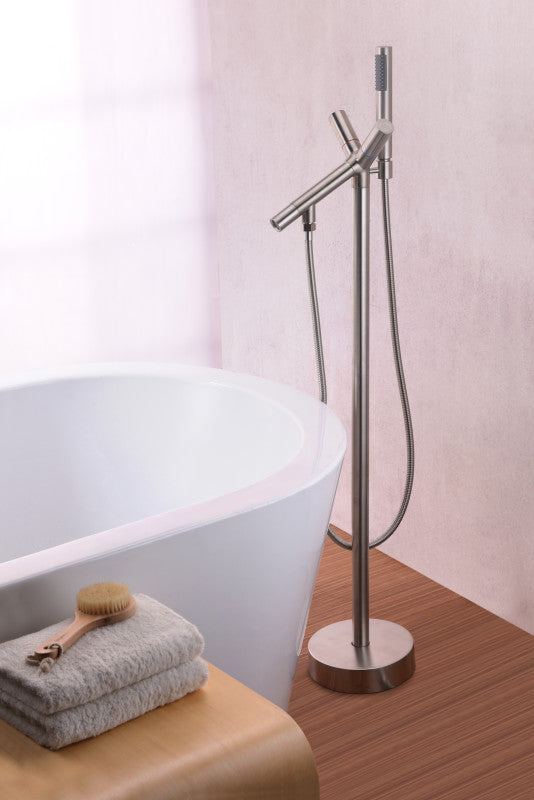 Havasu 2-Handle Claw Foot Tub Faucet with Hand Shower in Brushed Nickel