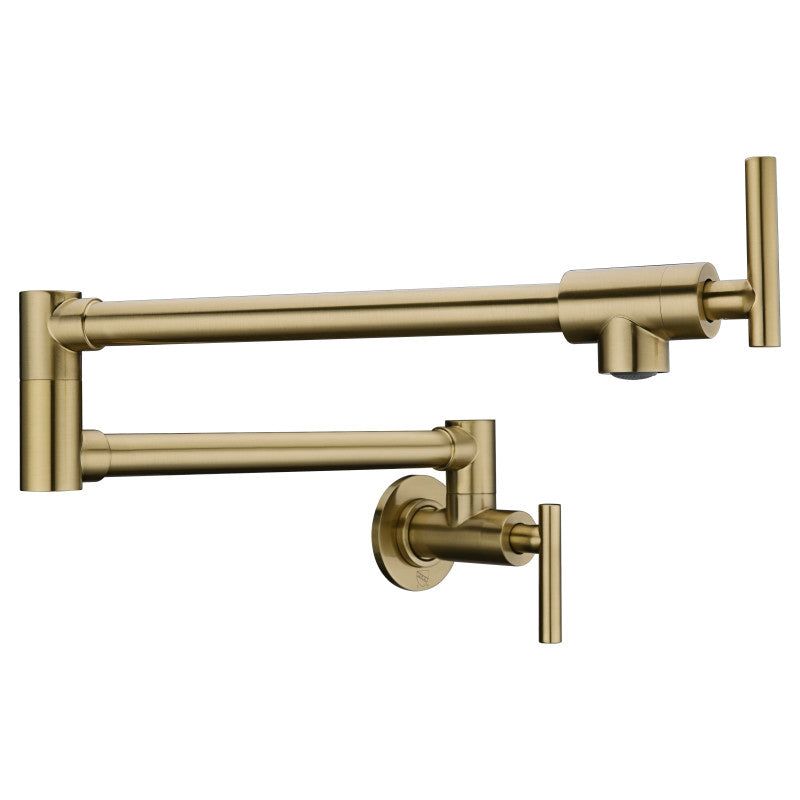 Braccia Series 24" Wall Mounted Pot Filler in Brushed Brass