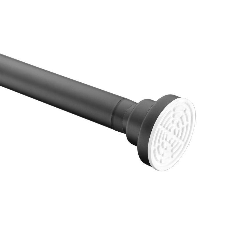ANZZI 48-88 Inches Shower Curtain Rod with Shower Hooks in Matt Black | Adjustable Tension Shower Doorway Curtain Rod | Rust Resistant No Drilling Anti-Slip Bar for Bathroom | AC-AZSR88MB