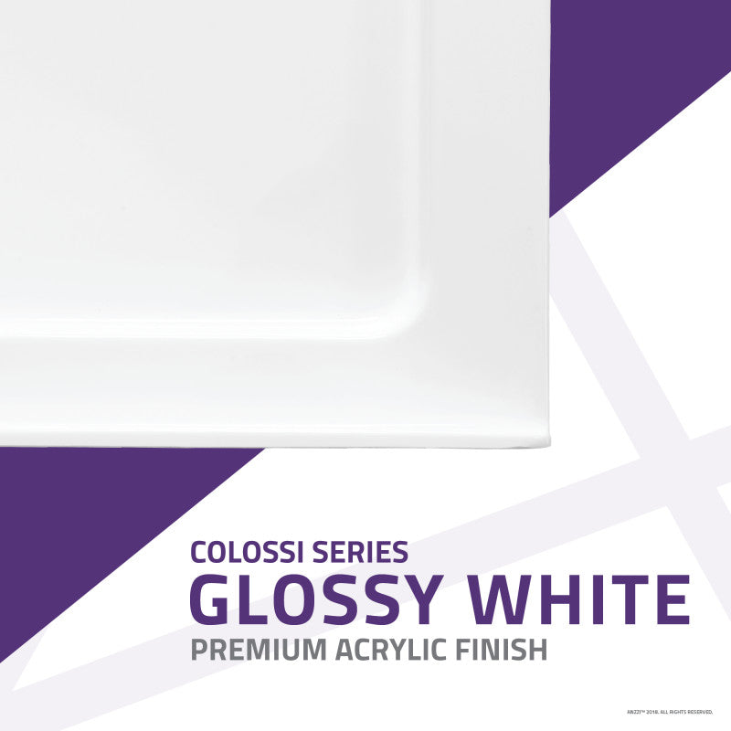 Colossi Base Series 60 in. L x 36 in. W Alcove Shower Shower Pan Base with Left Drain in Glossy White Marine Acrylic