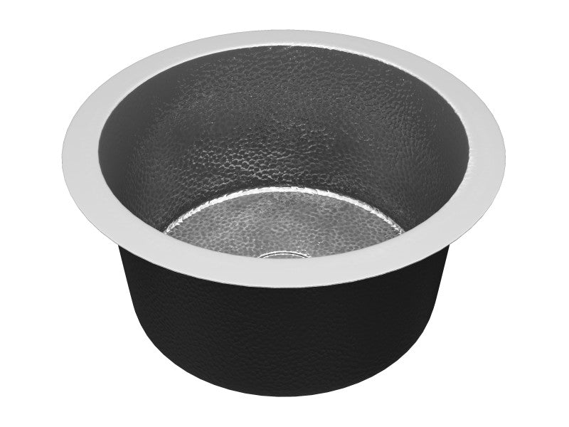 Rumelia Drop-in Handmade Copper 17 in. 0-Hole Single Bowl Kitchen Sink in Hammered Nickel