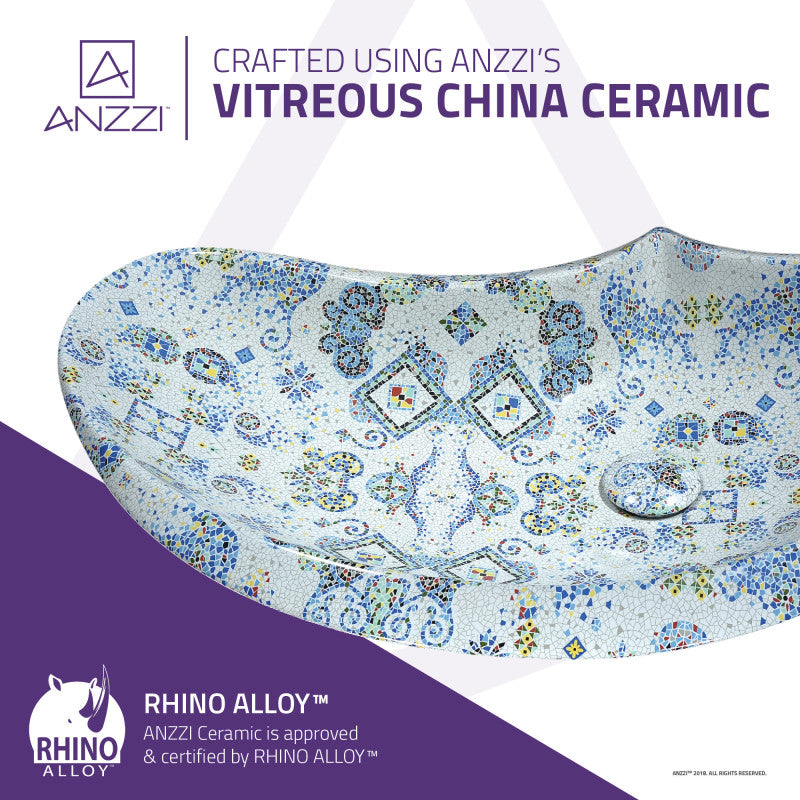 Byzantian Series Ceramic Vessel Sink in Byzantine Mosaic Finish