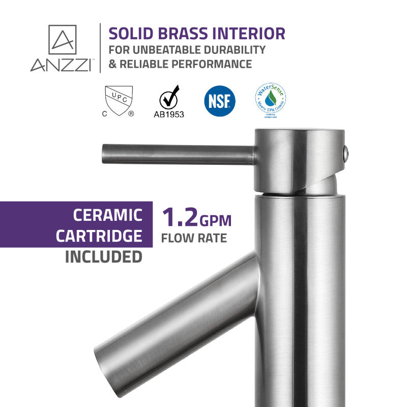 Valle Single Hole Single Handle Bathroom Faucet in Brushed Nickel