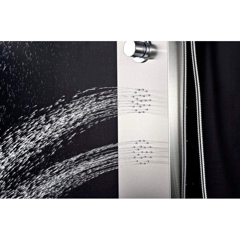 Praire 64 in. Full Body Shower Panel with Heavy Rain Shower and Spray Wand in Brushed Steel