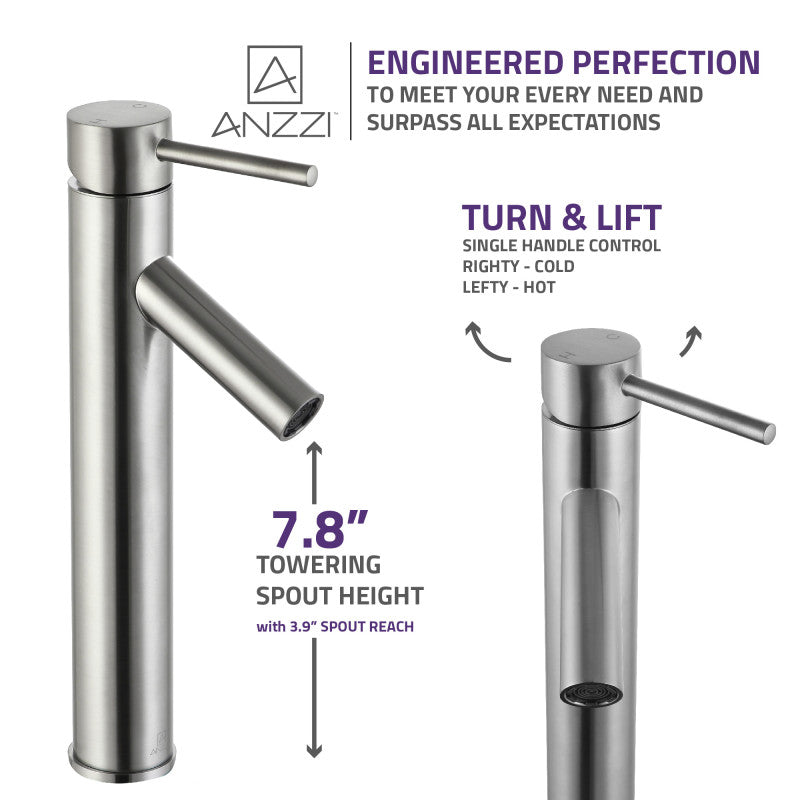 Valle Single Hole Single Handle Bathroom Faucet in Brushed Nickel