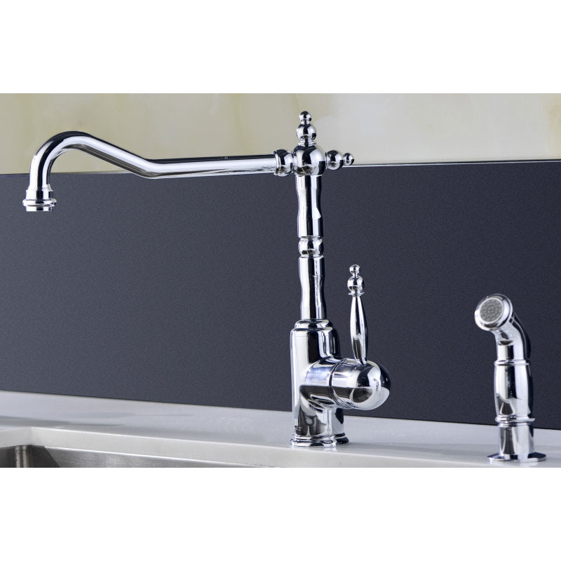 VANGUARD Undermount 32 in. Single Bowl Kitchen Sink with Locke Faucet in Polished Chrome