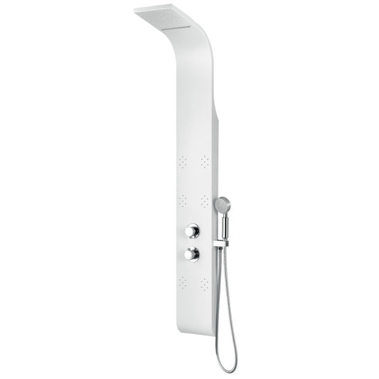 Swan 64 in. 6-Jetted Full Body Shower Panel with Heavy Rain Shower and Spray Wand in White