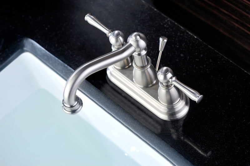 Edge Series 4 in. Centerset 2-Handle Mid-Arc Bathroom Faucet in Brushed Nickel