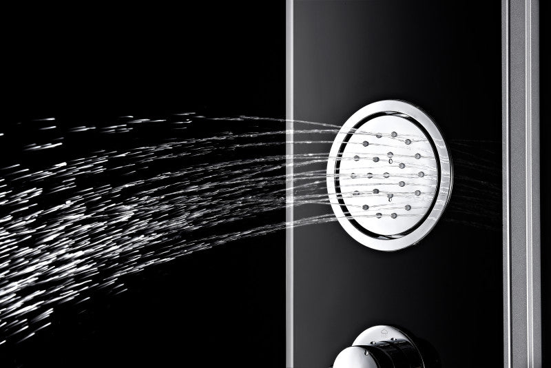 Llano Series 60 in. Full Body Shower Panel System with Heavy Rain Shower and Spray Wand in Black