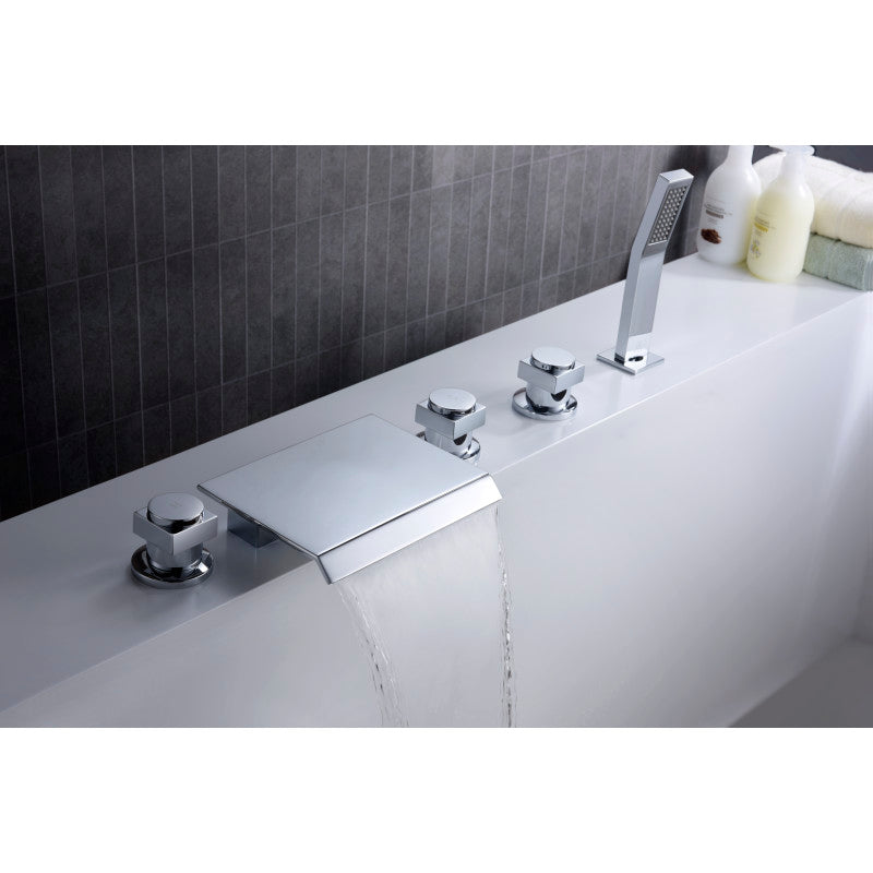 Guaira 3-Handle Deck-Mount Roman Tub Faucet in Chrome