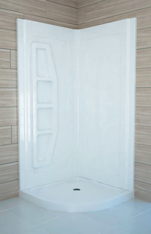 Sharman 36 in. x 36 in. x 74 in. 2-piece DIY Friendly Corner Shower Surround in White