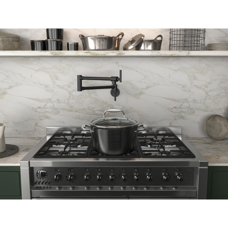 Braccia Series 24" Wall Mounted Pot Filler in Matte Black