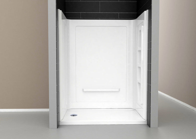 Rose 48 in. x 36 in. x 74 in. 3-piece DIY Friendly Alcove Shower Surround in White