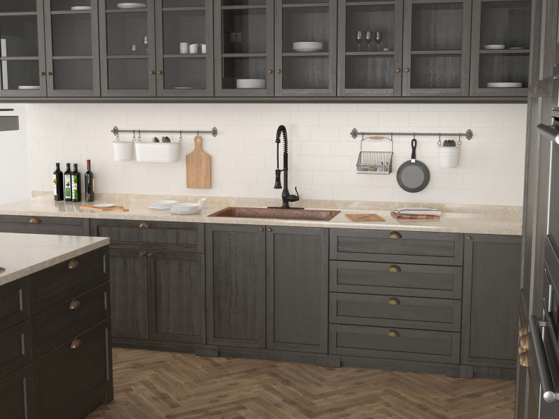 Gilbert Drop-in Handmade Copper 31 in. 0-Hole Single Bowl Kitchen Sink in Hammered Antique Copper