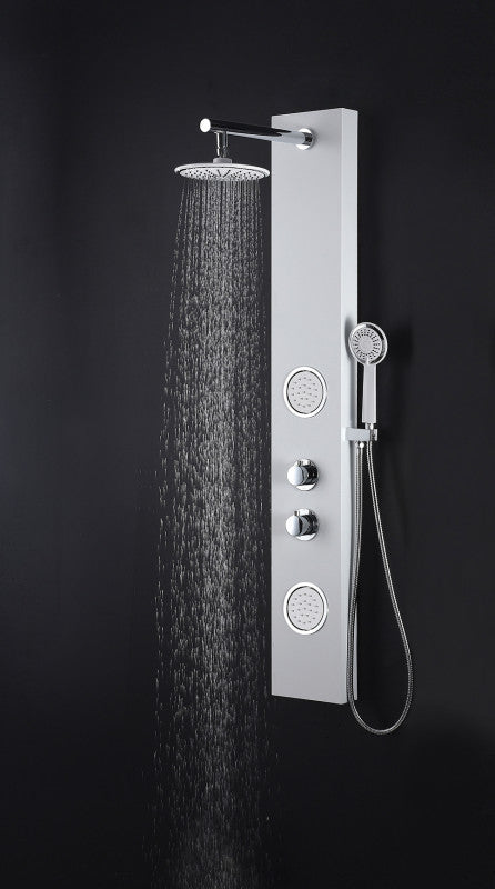 Aquifer Series 56 in. Full Body Shower Panel System with Heavy Rain Shower and Spray Wand in White