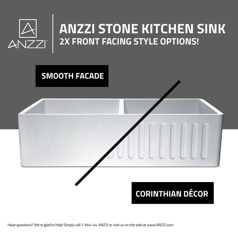 Roine Farmhouse Reversible Apron Front Solid Surface 35 in. Double Basin Kitchen Sink in White