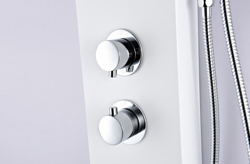 Aquifer Series 56 in. Full Body Shower Panel System with Heavy Rain Shower and Spray Wand in White