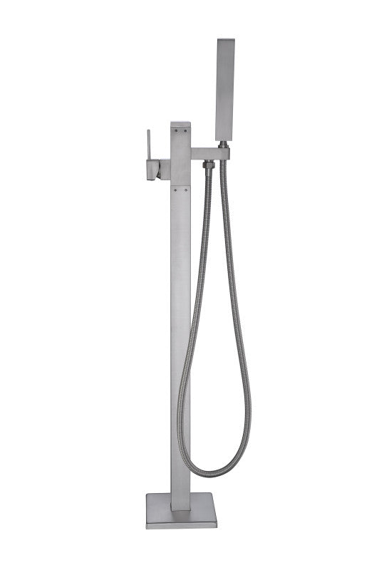 Angel 2-Handle Claw Foot Tub Faucet with Hand Shower in Brushed Nickel