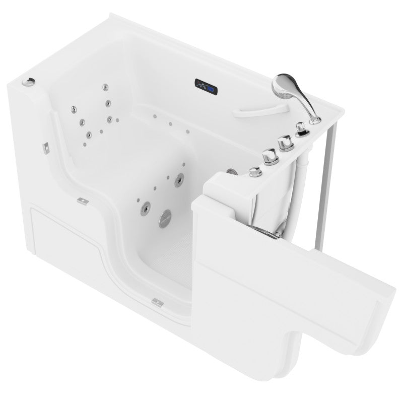 2953WCRWD - Right Drain FULLY LOADED Wheelchair Access Walk-in Tub with Air and Whirlpool Jets Hot Tub | Quick Fill Waterfall Tub Filler with 6 Setting Handheld Shower Sprayer | Including Aromatherapy, LED Lights, V-Shaped Back Jets, and Auto Drain | 2953WCRWD