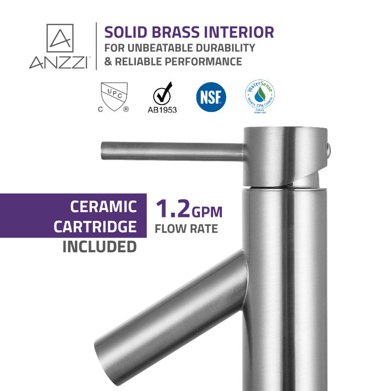 Valle Single Hole Single Handle Bathroom Faucet in Brushed Nickel