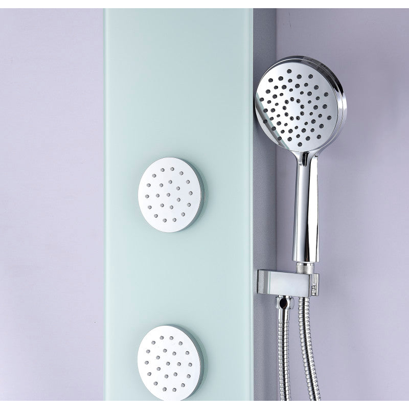 Mare Series 60 in. Full Body Shower Panel System with Heavy Rain Shower and Spray Wand in White