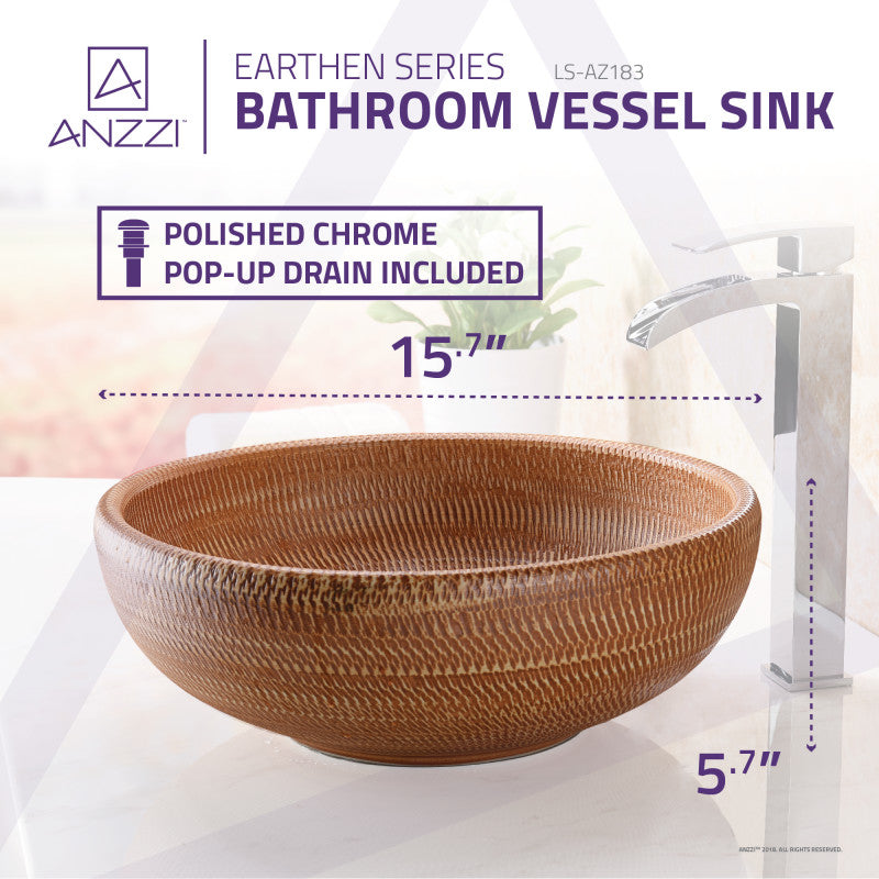 Earthen Series Vessel Sink in Creamy Beige