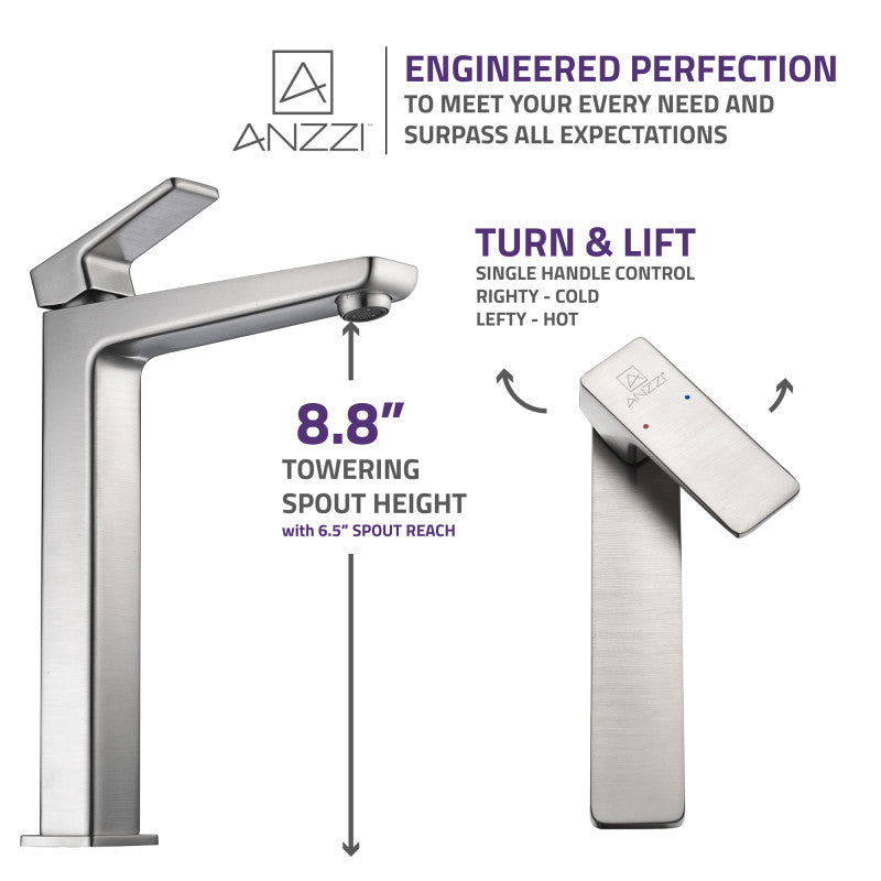 Valor Single Hole Single-Handle Bathroom Faucet in Brushed Nickel