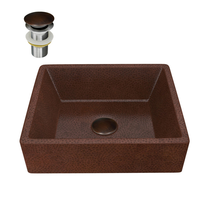 BS-009 - Attica 19 in. Handmade Vessel Sink in Hammered Antique Copper