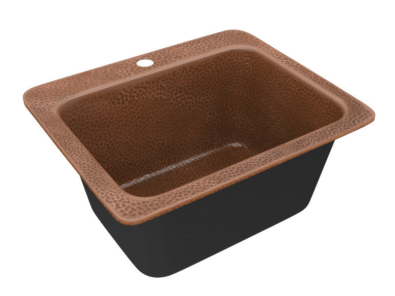 Manisa Drop-in Handmade Copper 18 in. 1-Hole Single Bowl Kitchen Sink in Hammered Antique Copper