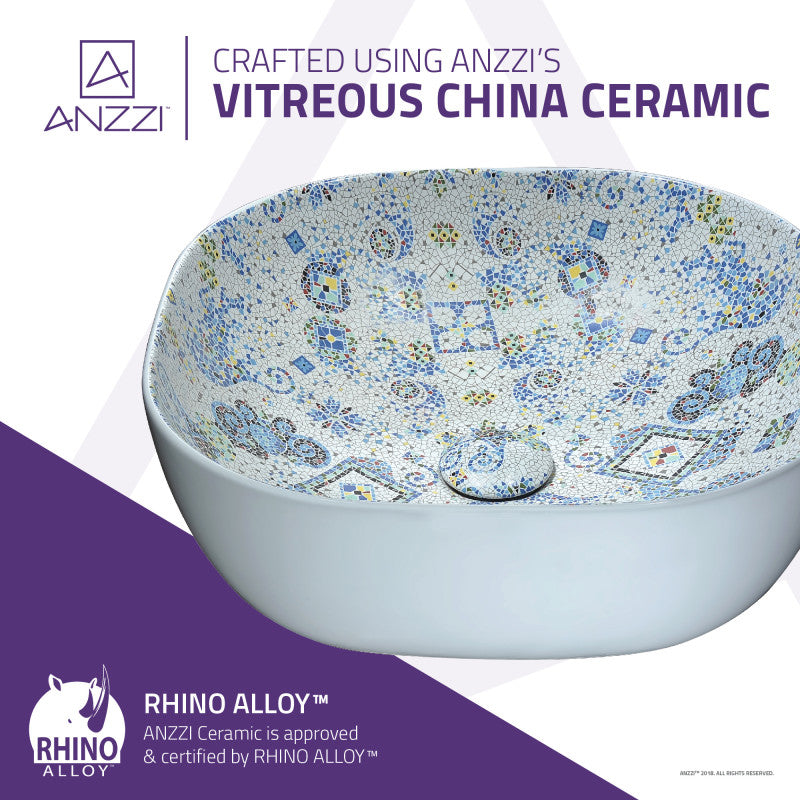 Byzantian Series Ceramic Vessel Sink in Byzantine Mosaic Finish