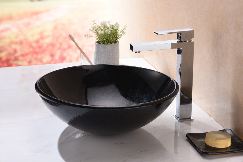 Makata Series Vessel Sink in Starlit Midnight