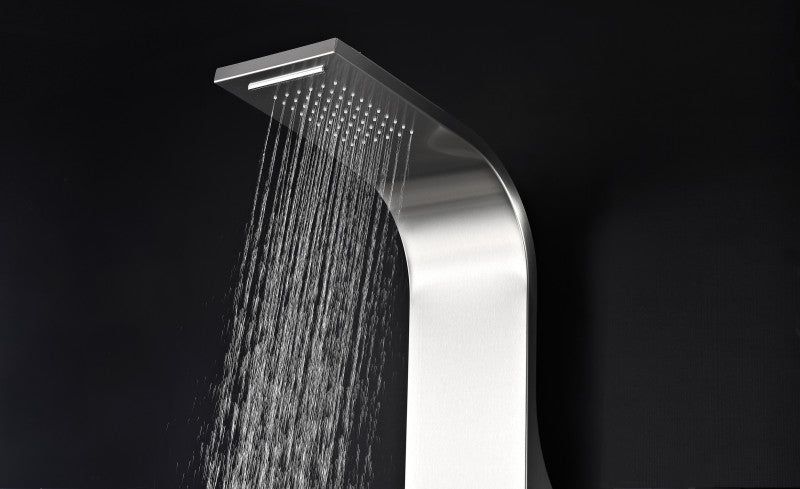 Vanzer 52 in. Full Body Shower Panel with Heavy Rain Shower and Spray Wand in Brushed Steel