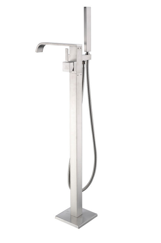 Angel 2-Handle Claw Foot Tub Faucet with Hand Shower in Brushed Nickel