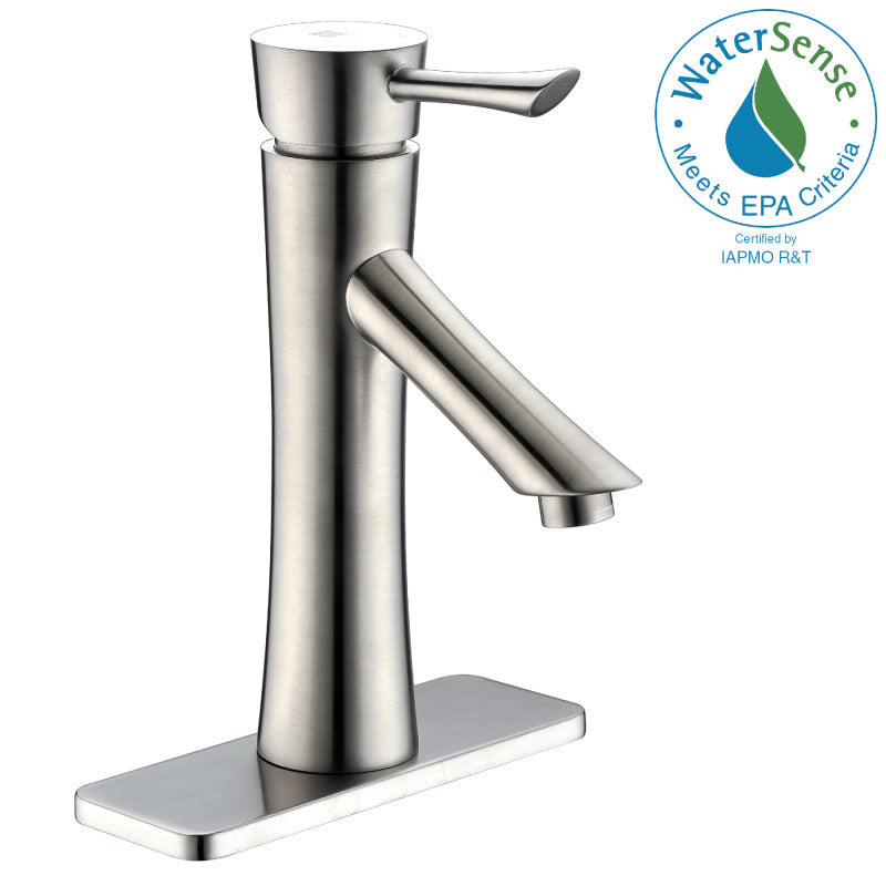 Saga Series Single Hole Single-Handle Low-Arc Bathroom Faucet in Brushed Nickel