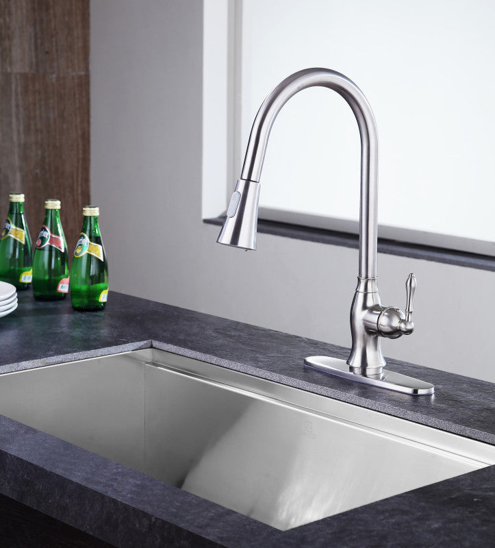 Rodeo Single-Handle Pull-Out Sprayer Kitchen Faucet in Brushed Nickel