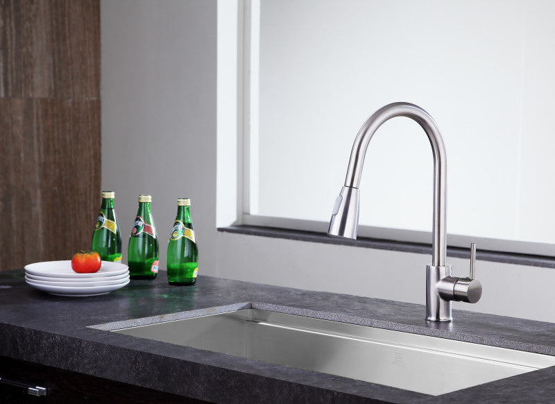 Sire Single-Handle Pull-Out Sprayer Kitchen Faucet in Brushed Nickel