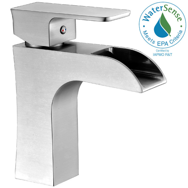 Forza Series Single Hole Single-Handle Low-Arc Bathroom Faucet in Brushed Nickel