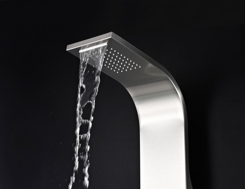 Vanzer 52 in. Full Body Shower Panel with Heavy Rain Shower and Spray Wand in Brushed Steel