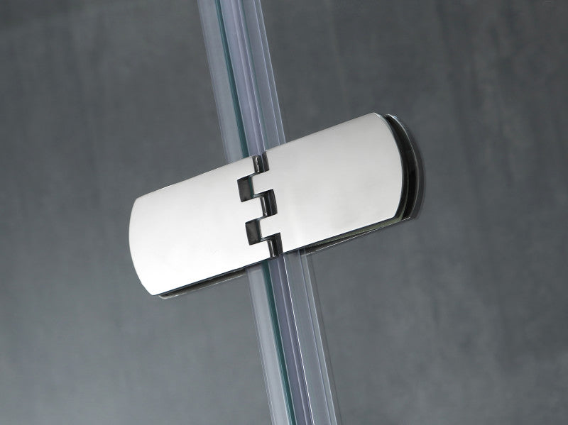 Emperor Series Right Side 55.11 in. x 78.74 in. Semi-Frameless Hinged Shower Door in Chrome with Handle