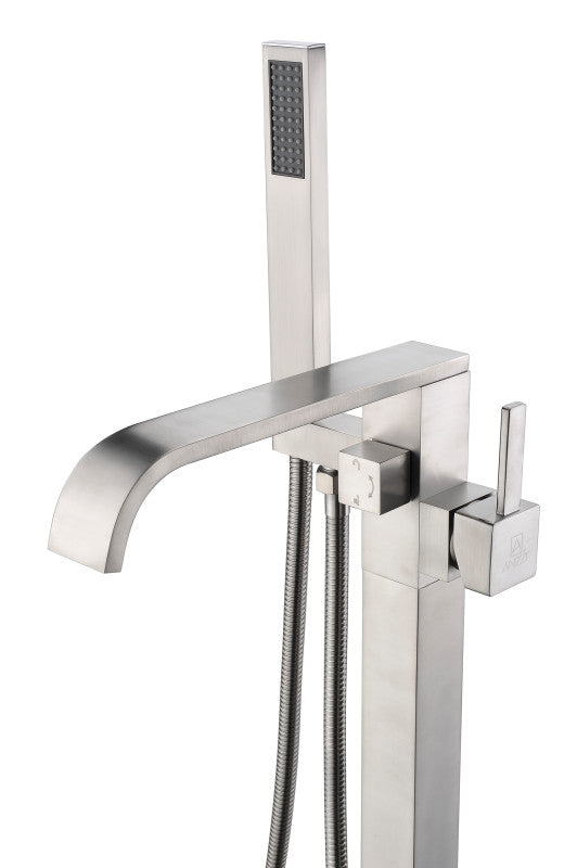 Angel 2-Handle Claw Foot Tub Faucet with Hand Shower in Brushed Nickel
