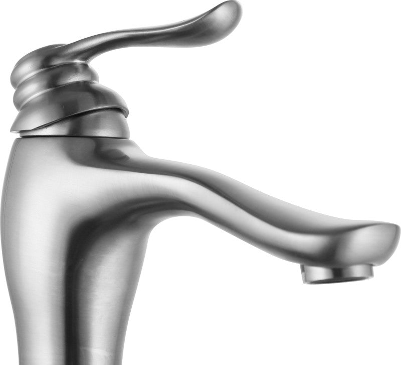 Anfore Single Hole Single Handle Bathroom Faucet in Brushed Nickel