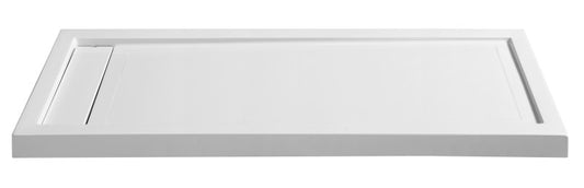 Meadow Base Series 60 in. L x 32 in. W Alcove Shower Shower Pan Base with Reversible Drain in Glossy White Acrylic