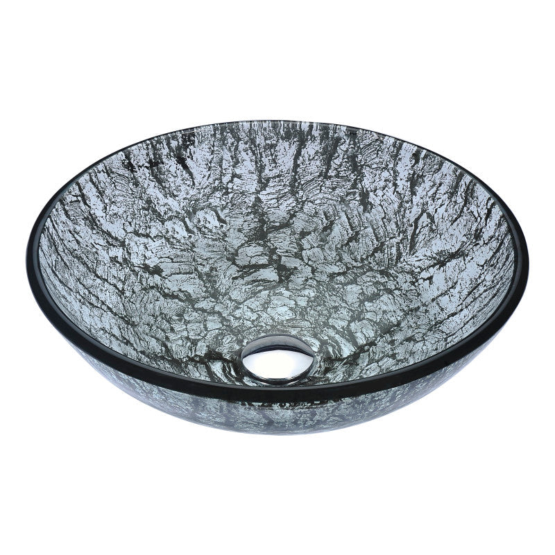Gardena Series Deco-Glass Vessel Sink in Verdure Silver