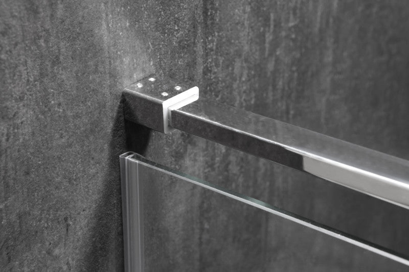 Emperor Series Right Side 55.11 in. x 78.74 in. Semi-Frameless Hinged Shower Door in Chrome with Handle